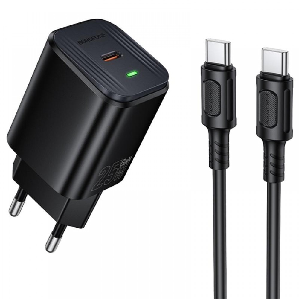 МЗП Borofone BAS84A Star PD25W (1USB-C) + кабель Type-C to Type-C