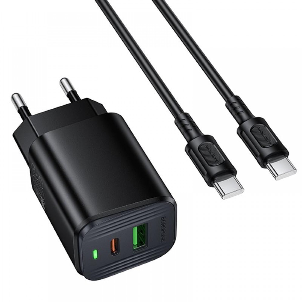 МЗП Borofone BAS85A Star PD30W+QC3.0 (1USB-A/1C) + кабель Type-C to Type-C