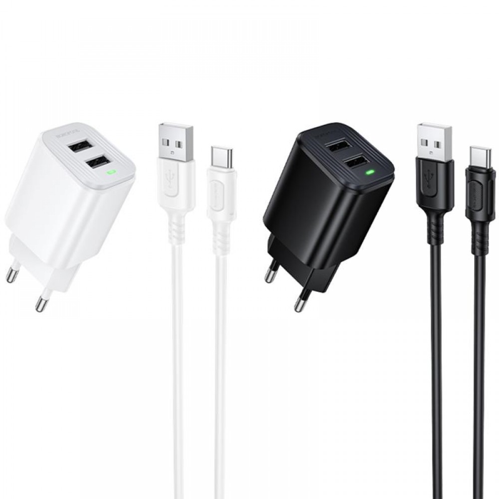 МЗП Borofone BAS81A Star 10.5W (2USB-A) + кабель USB to Type-C