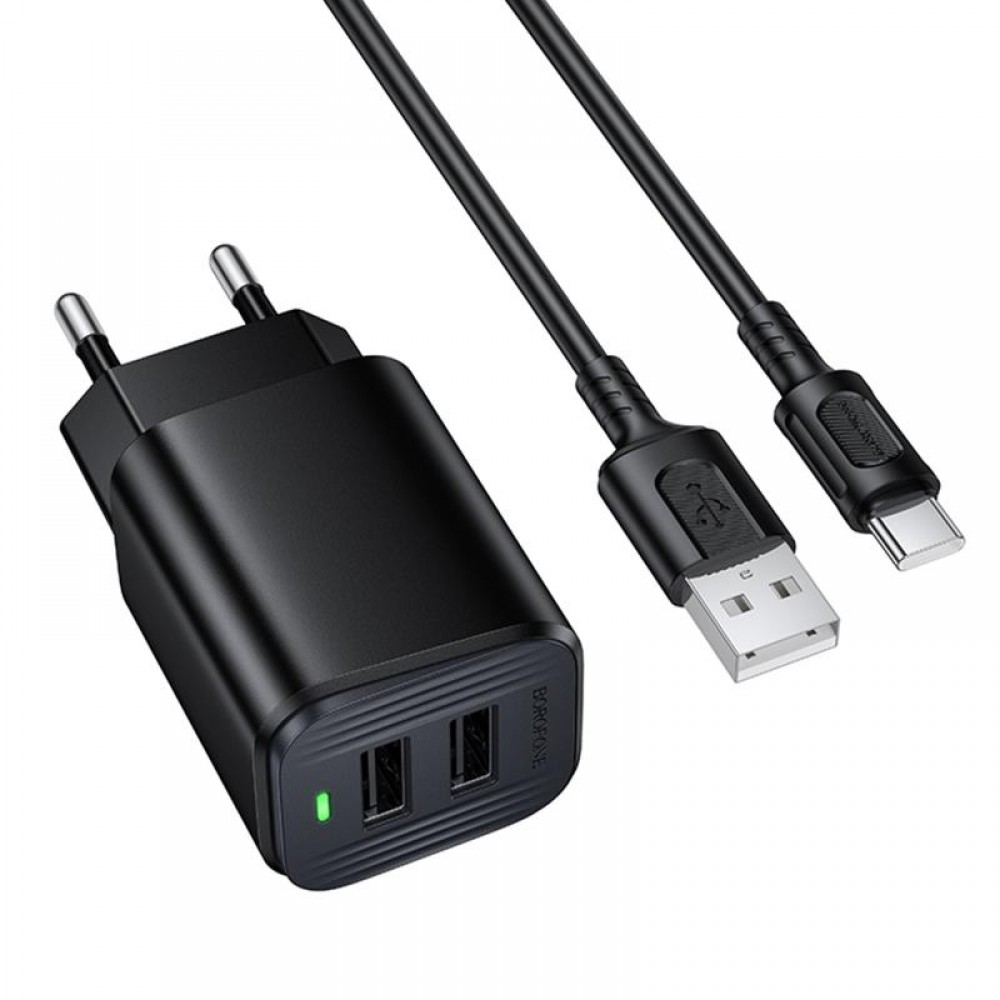 МЗП Borofone BAS81A Star 10.5W (2USB-A) + кабель USB to Type-C МЗП Borofone BAS81A Star 10.5W (2USB-A) + кабель USB to Type-C