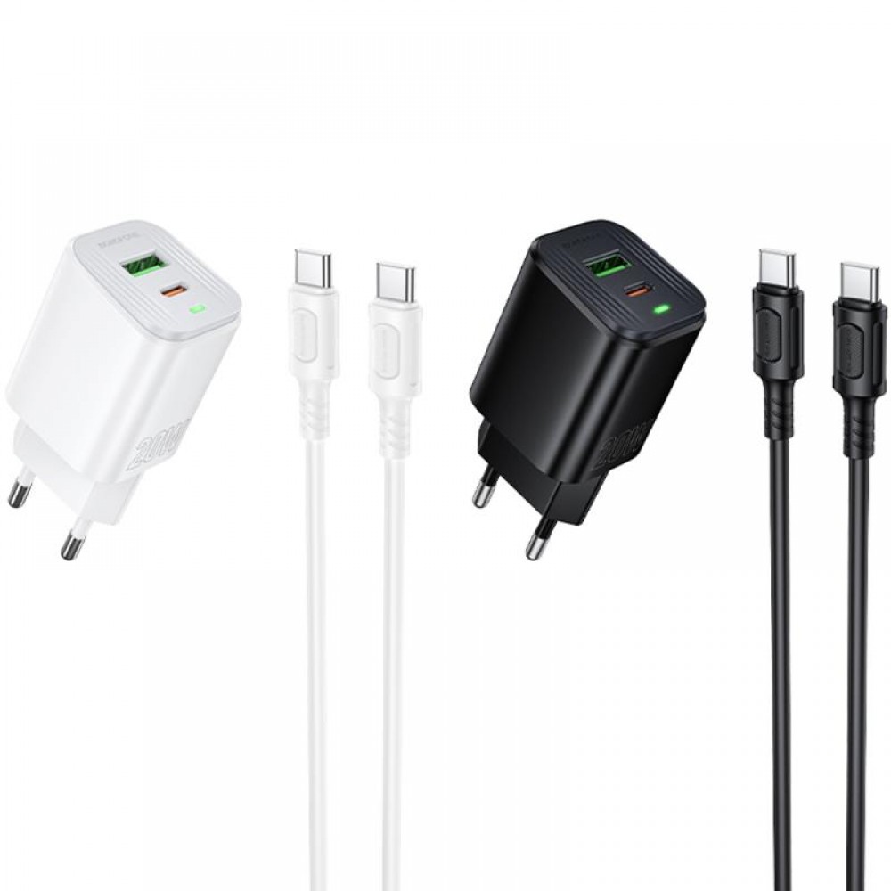 СЗУ Borofone BAS83A Star PD20W+QC3.0 (1USB-A/1C) + кабель Type-C to Type-C