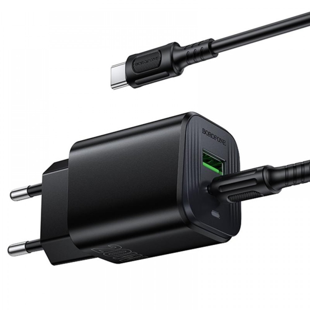 СЗУ Borofone BAS83A Star PD20W+QC3.0 (1USB-A/1C) + кабель Type-C to Type-C