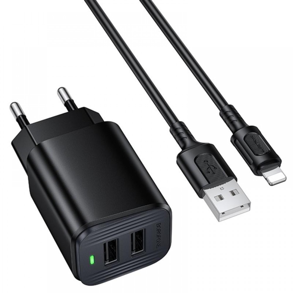 МЗП Borofone BAS81A Star 10.5W (2USB-A) + кабель USB to Lightning МЗП Borofone BAS81A Star 10.5W (2USB-A) + кабель USB to Lightning