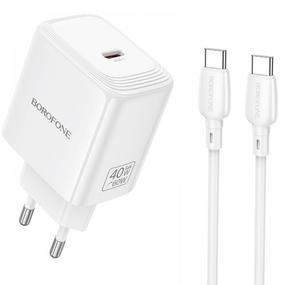 СЗУ Borofone BN33 Fuente PD40W (1USB-C) + кабель Type-C to Type-C
