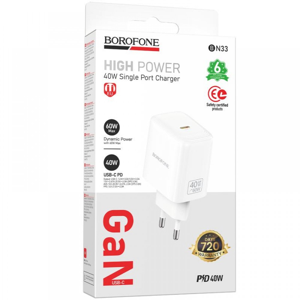 МЗП Borofone BN33 Fuente PD40W (1USB-C)