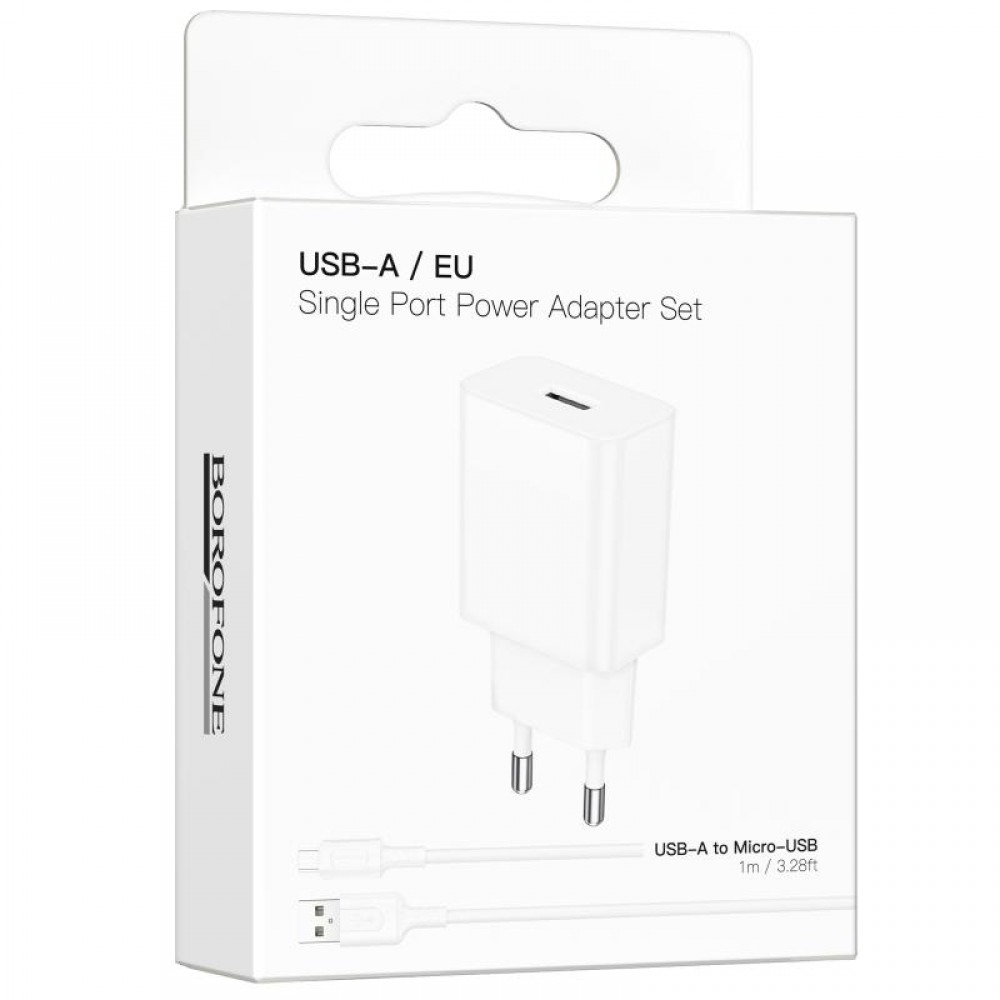 СЗУ Borofone BA110A Lemi 7.5W (1USB-A) + кабель USB to MicroUSB
