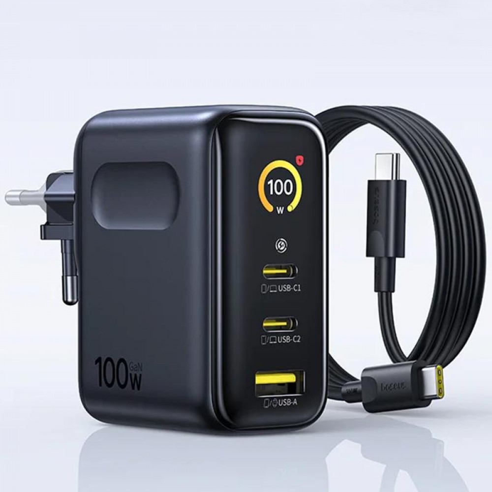 МЗП Baseus PicoGo AE21 Fast Charger 100W (1USB-A/2C) + кабель Type-C to Type-C (E0121B)