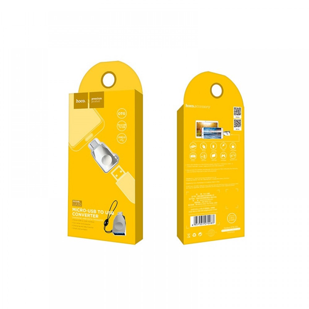 Перехідник Hoco UA10 OTG USB to MicroUSB