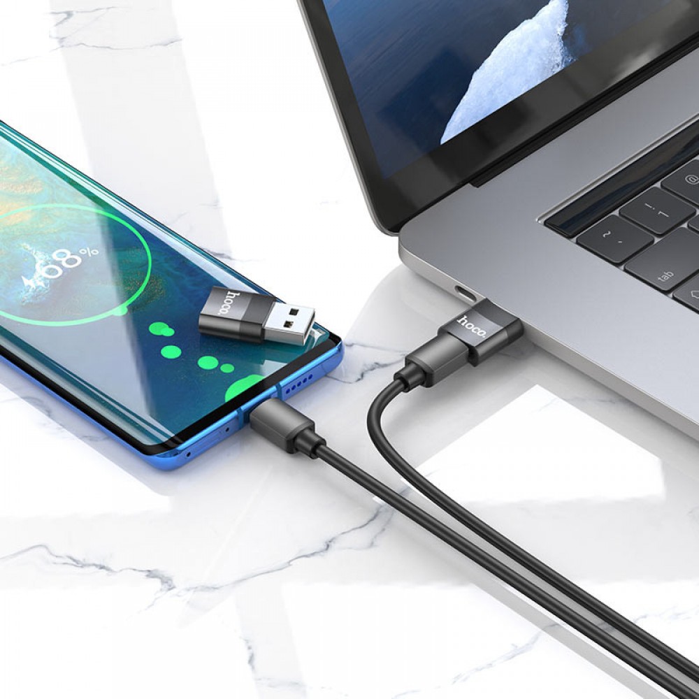Перехідник Hoco UA17 USB Male to Type-C Female USB2.0