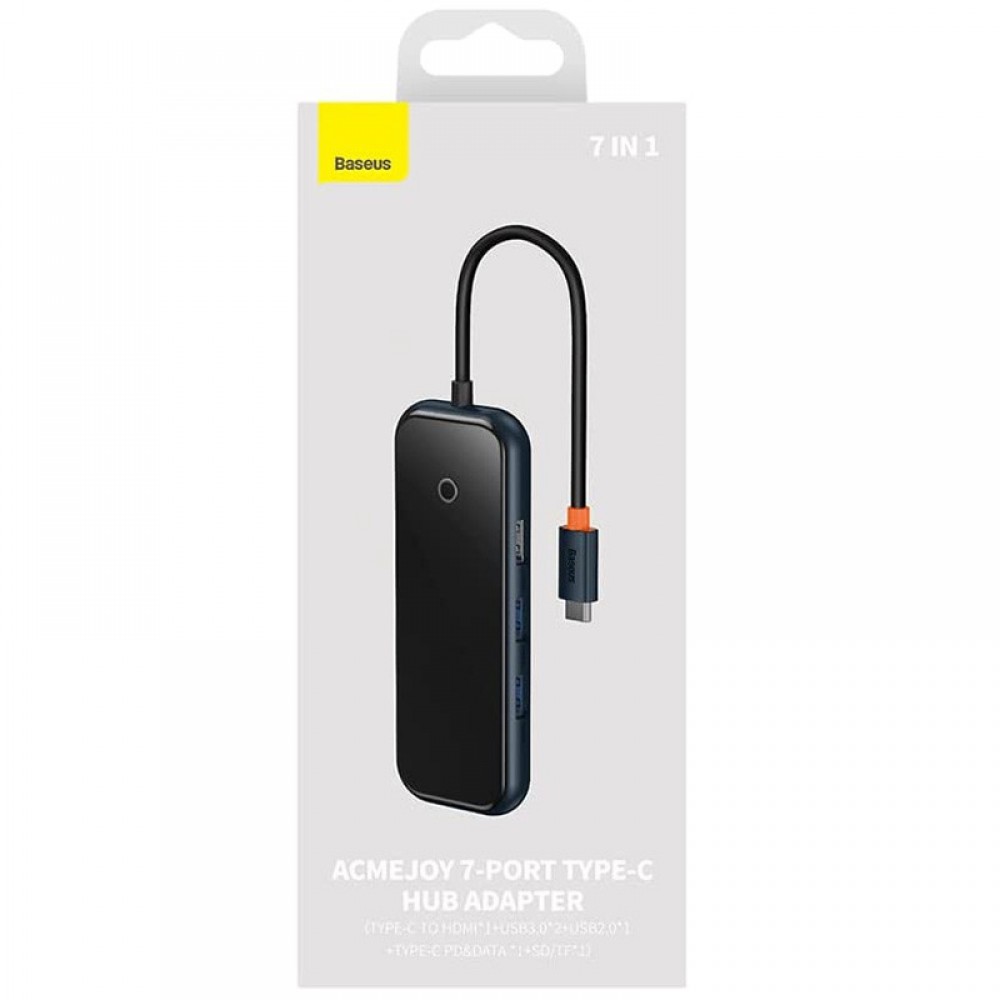 Перехідник Baseus Hub AcmeJoy 7-Port Type-C (HDMI*1+USB3.0*2+USB2.0*1+Type-C PD&Data*1+SD/TF) (WKJZ)