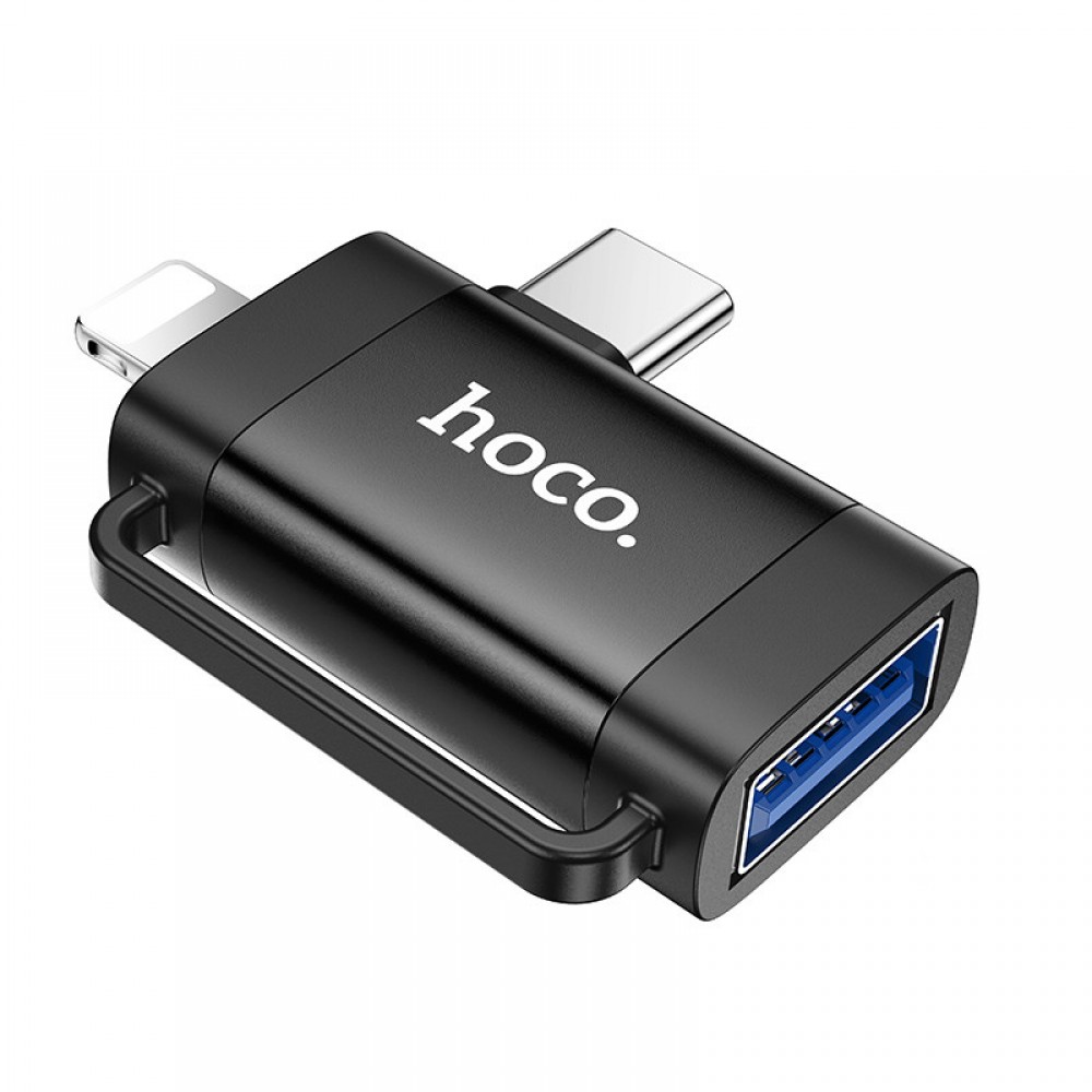 Перехідник Hoco UA31F OTG 2in1 Lightning male/Type-C male to USB female