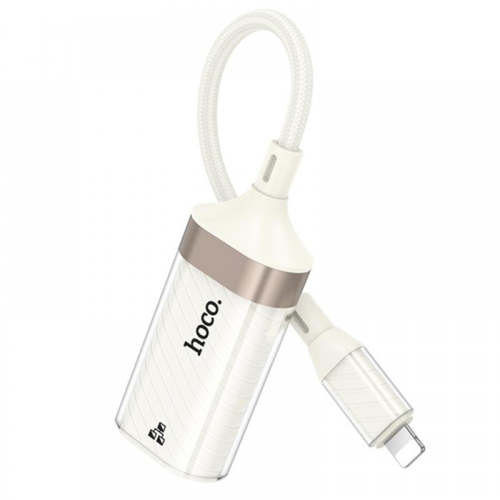 Перехідник Hoco UA41A Crystal Lightning to RJ45 100 Mbs (0.15m)