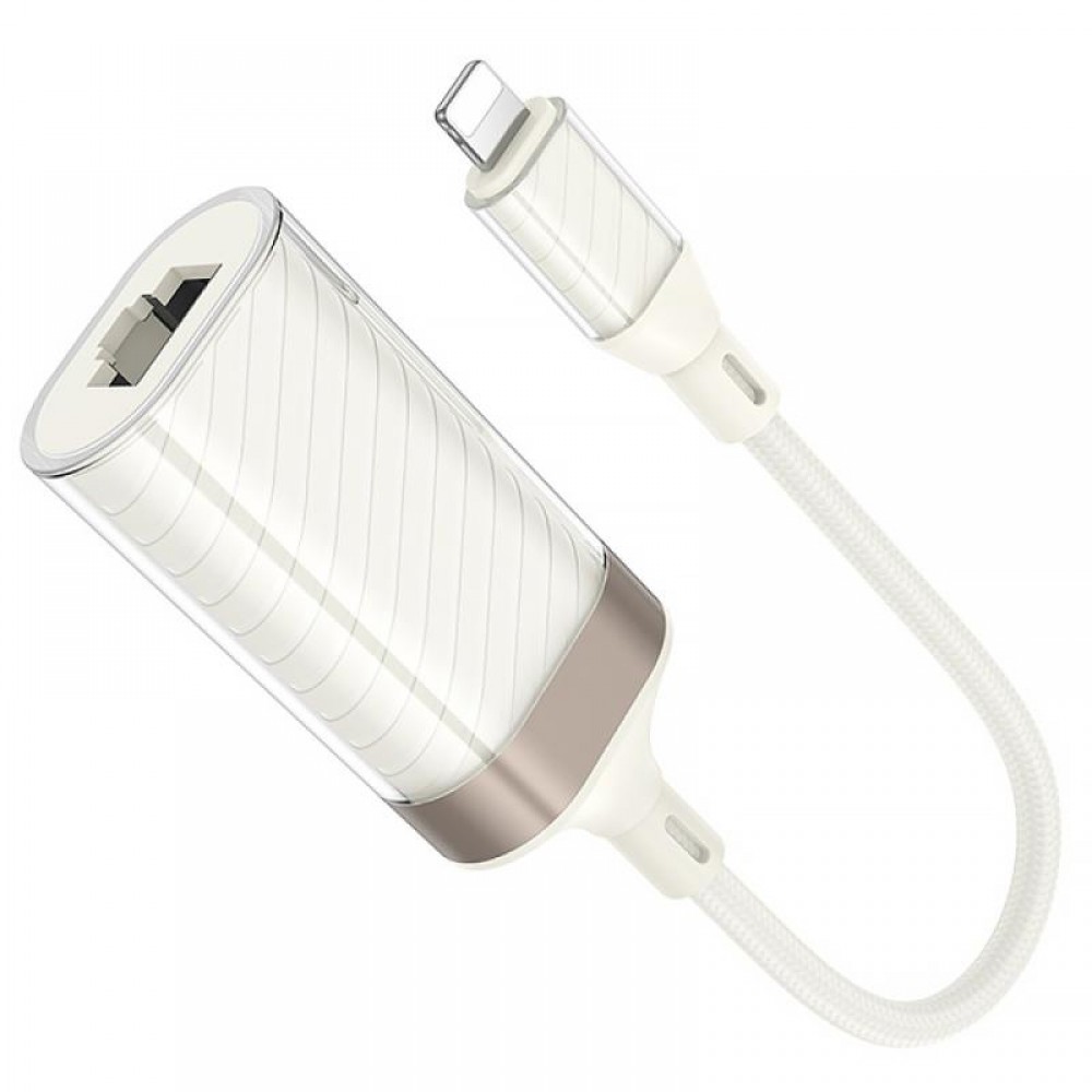 Перехідник Hoco UA41A Crystal Lightning to RJ45 100 Mbs (0.15m)