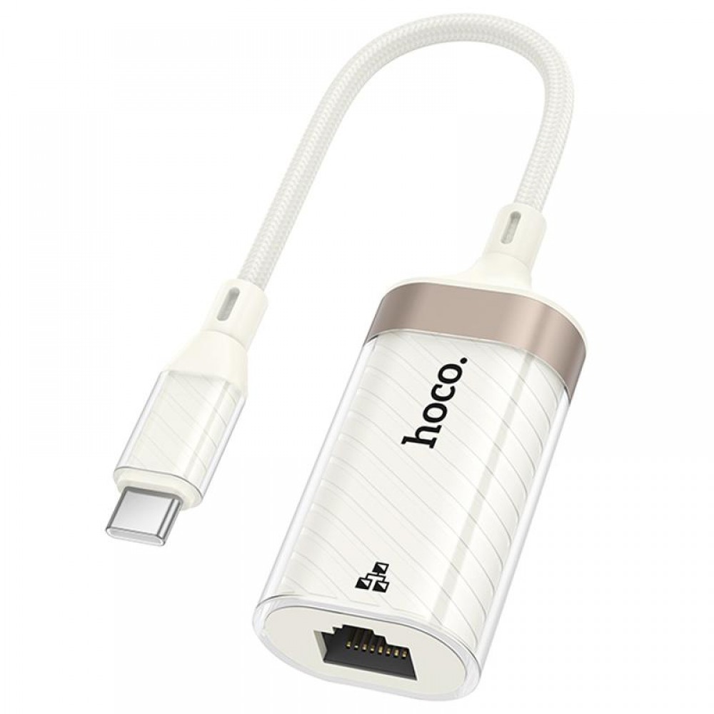 Перехідник Hoco UA41B Crystal Type-C to RJ45 100 Mbs (0.15m)