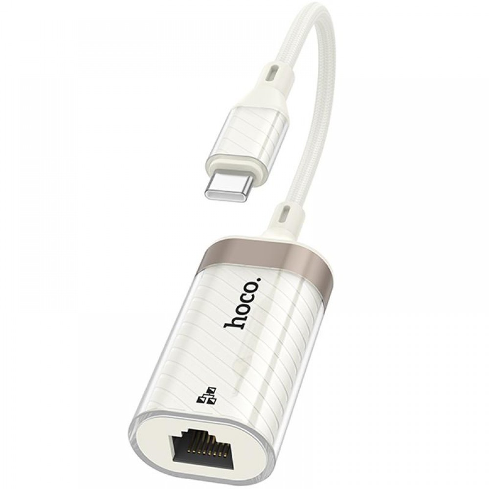 Перехідник Hoco UA41B Crystal Type-C to RJ45 100 Mbs (0.15m)
