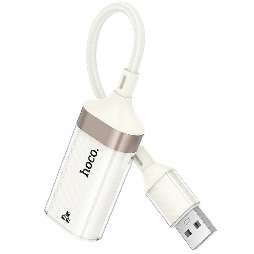 Перехідник Hoco UA41 Crystal USB to RJ45 100 Mbs (0.15m)
