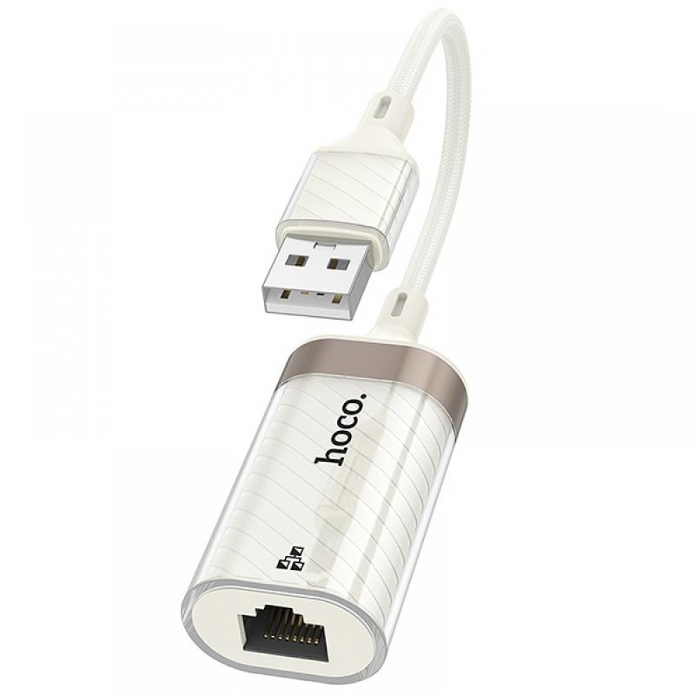 Перехідник Hoco UA41 Crystal USB to RJ45 100 Mbs (0.15m)