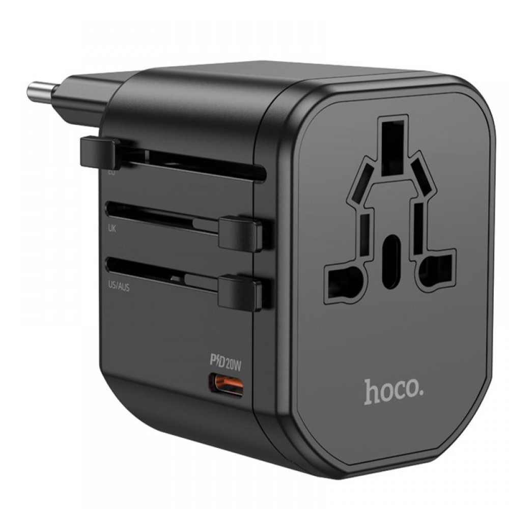 Сетевой универсальный переходник Hoco AC15 Walker PD20W+QC3.0 (2USB-A/1C) (EU)