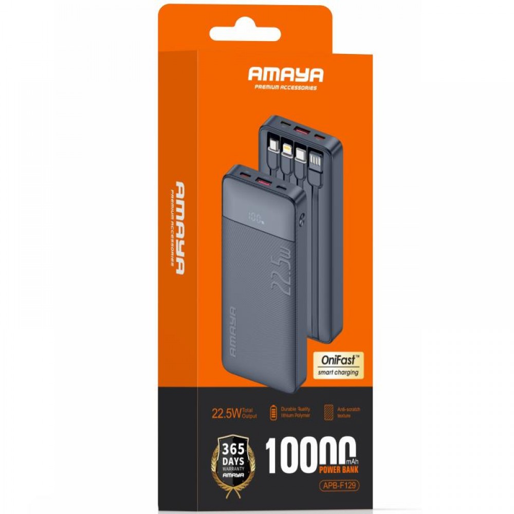 Портативное ЗУ Power Bank Amaya F129 22.5W with cable 10000 mAh