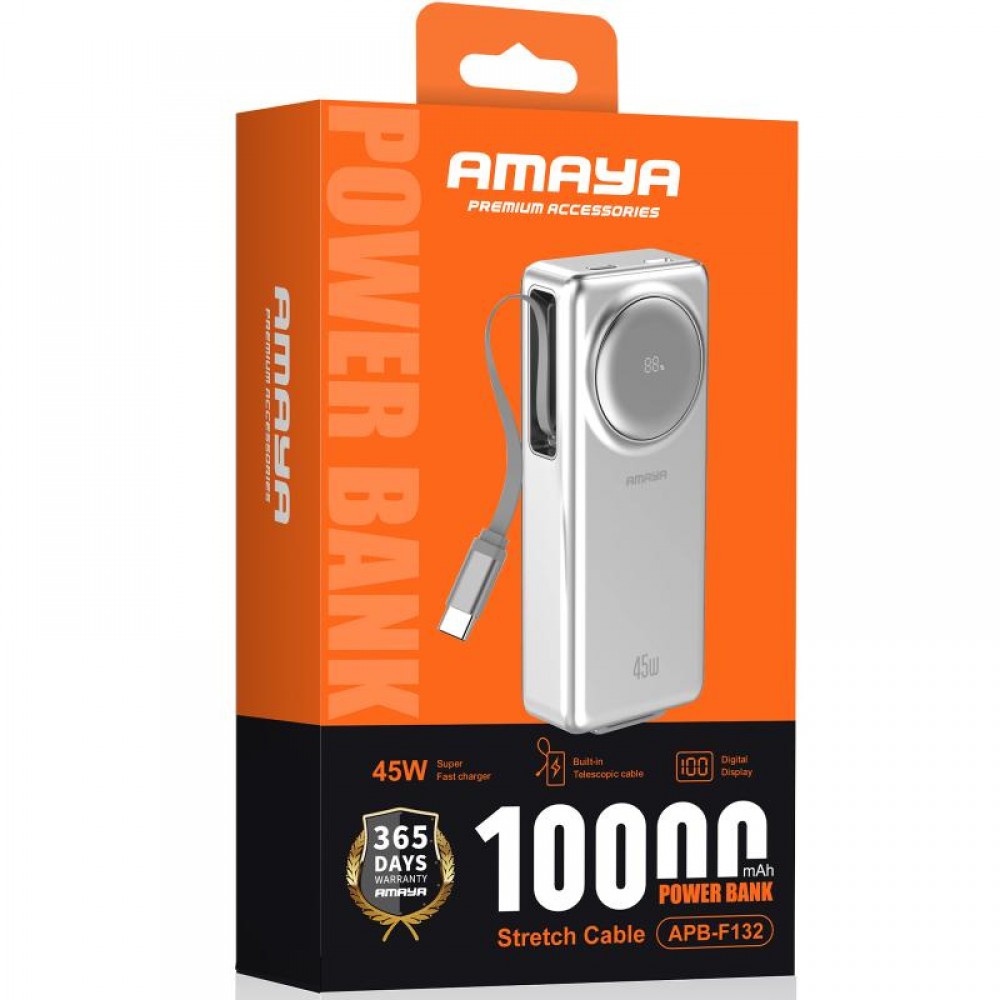 Портативное ЗУ Power Bank Amaya F132 45W with display and cable 10000 mAh