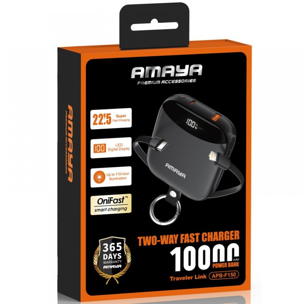 Портативное ЗУ Power Bank Amaya F150 22.5W with display and cable 10000 mAh