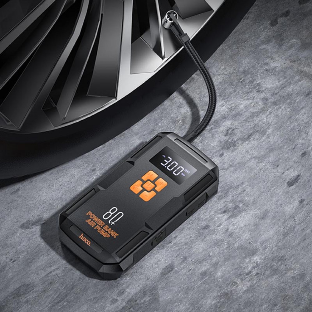 Пусковое пристрій (бустер) для автомобіля Hoco QS2 Land Jump Starter and Air Pump 8000 mAh