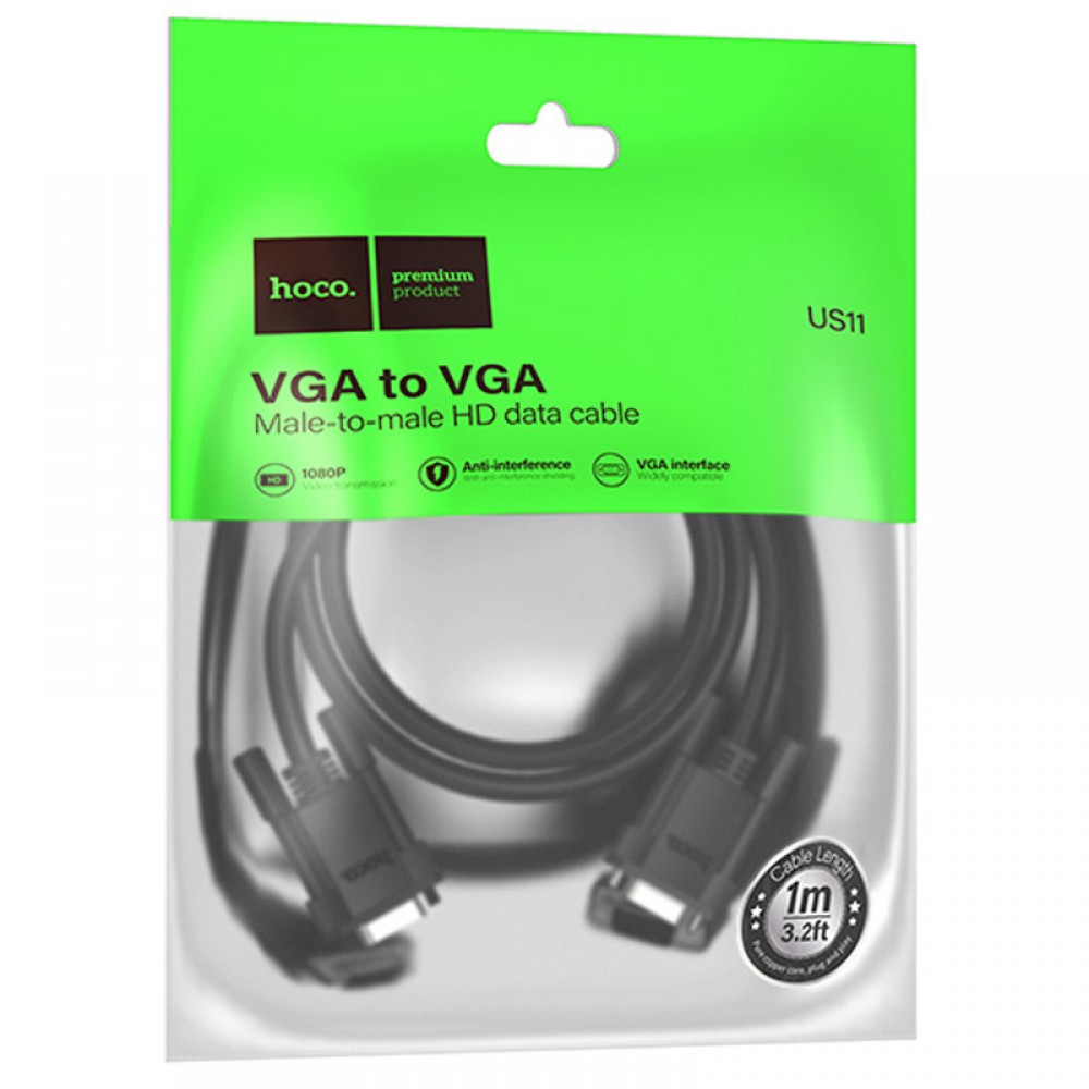 Дата кабель Hoco US11 VGA male to VGA male HD (1m)