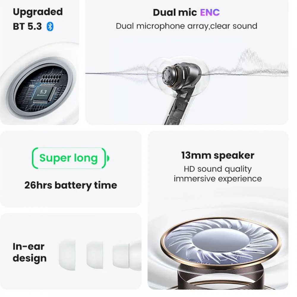 Бездротові TWS навушники Usams-XD19 X-don Series ENC BT 5.3