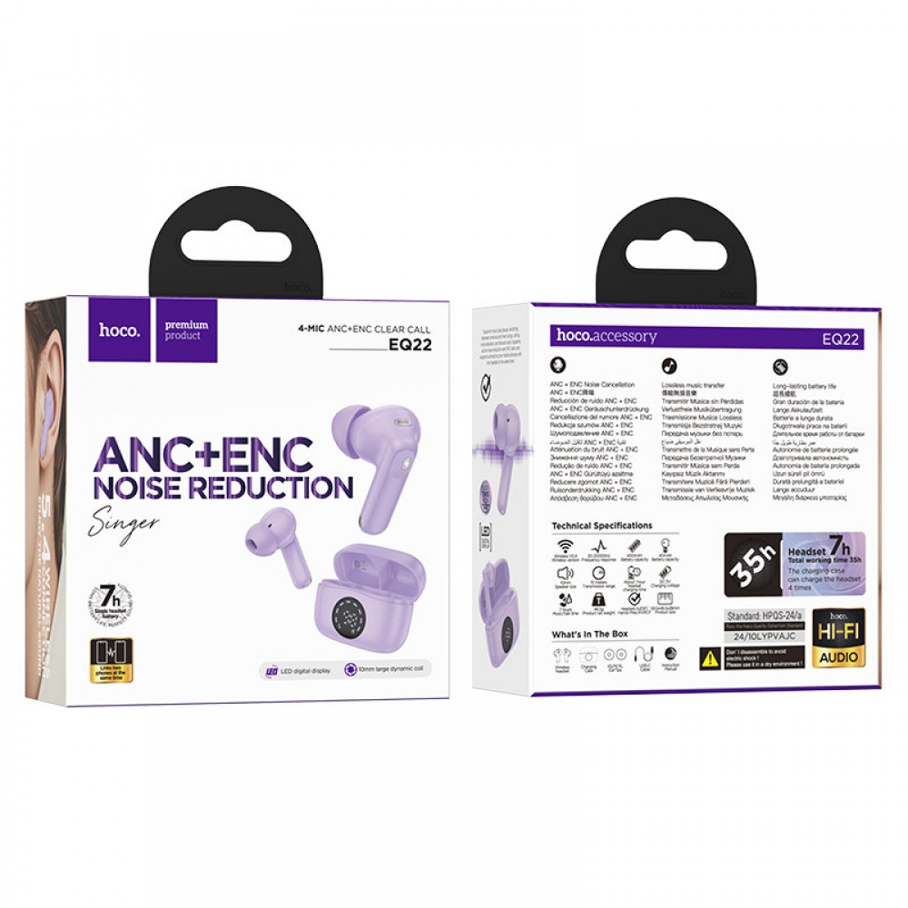 Беспроводные TWS наушники Hoco EQ22 Singer ANC+ENC Беспроводные TWS наушники Hoco EQ22 Singer ANC+ENC