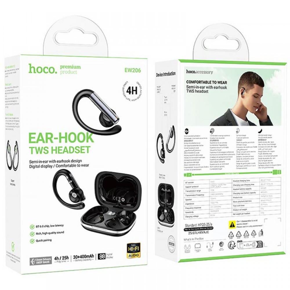 Бездротові TWS навушники Hoco EW206 Mist sport