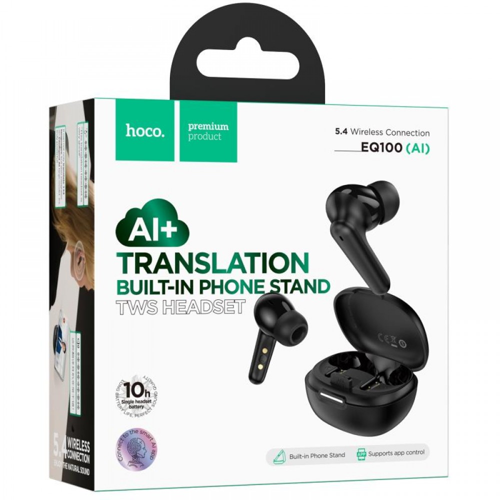 Беспроводные TWS наушники Hoco EQ100 Intelligent AI translation (App)