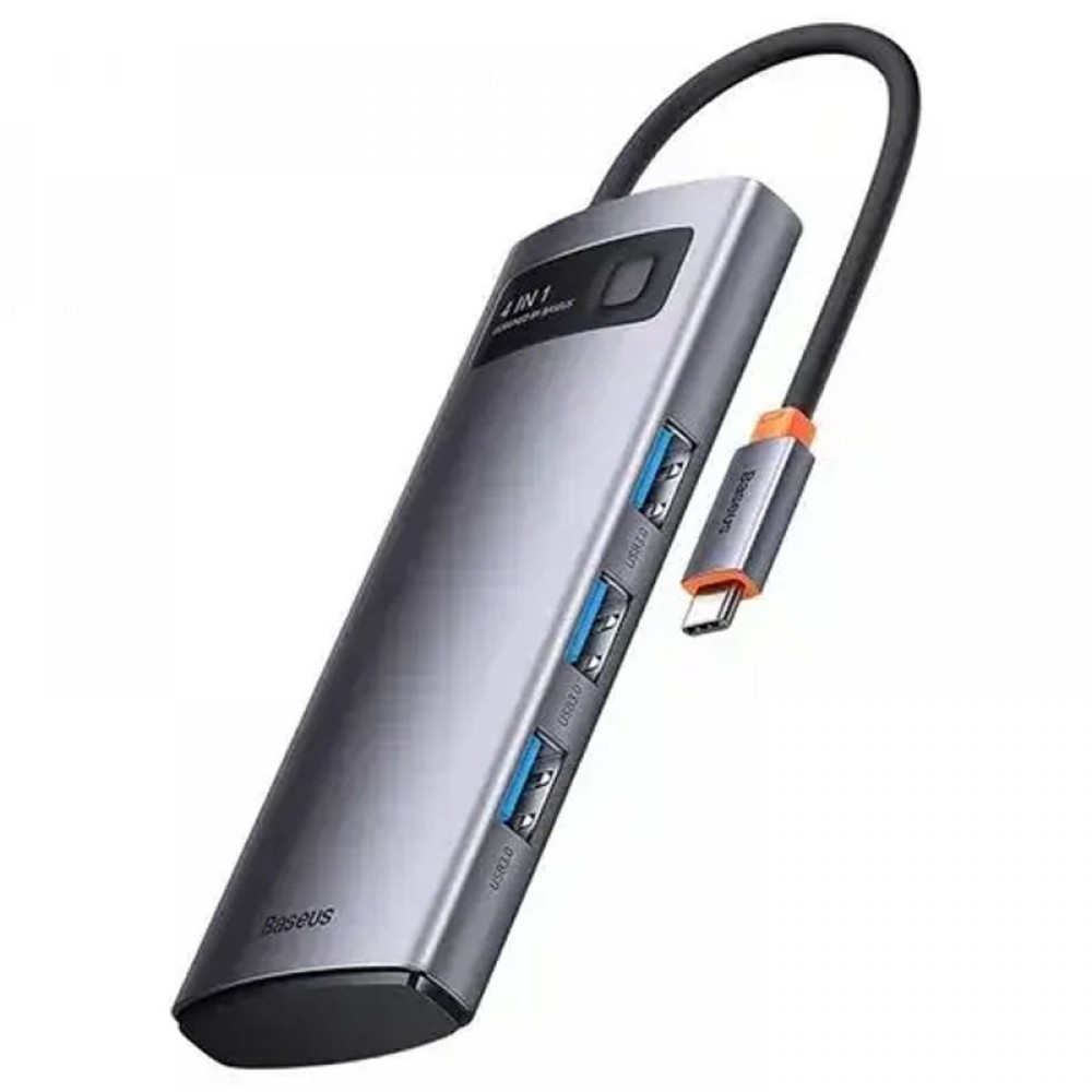 Перехідник HUB Baseus Metal Gleam Series 4-in-1 4xUSB3.0 (WKWG070013)