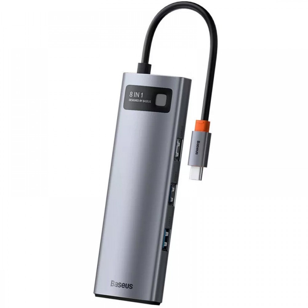 Переходник HUB Baseus Metal Gleam Series 8-in-1 Multifunctional Type-C (CAHUB-CV0G)