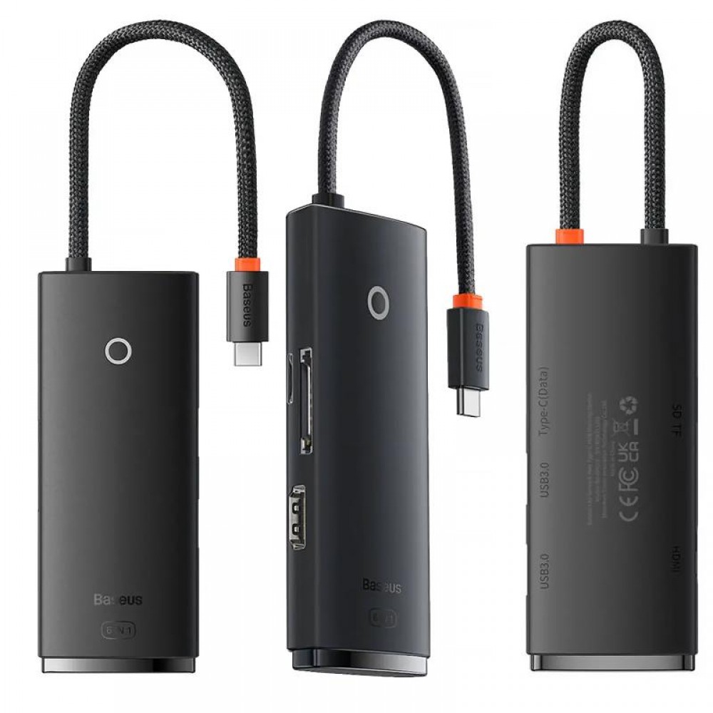 Перехідник HUB Baseus Lite Series 6in1 (Type-C to HDMI+2xUSB3.0+Type-C Data+SD/TF) (WKQX050001)