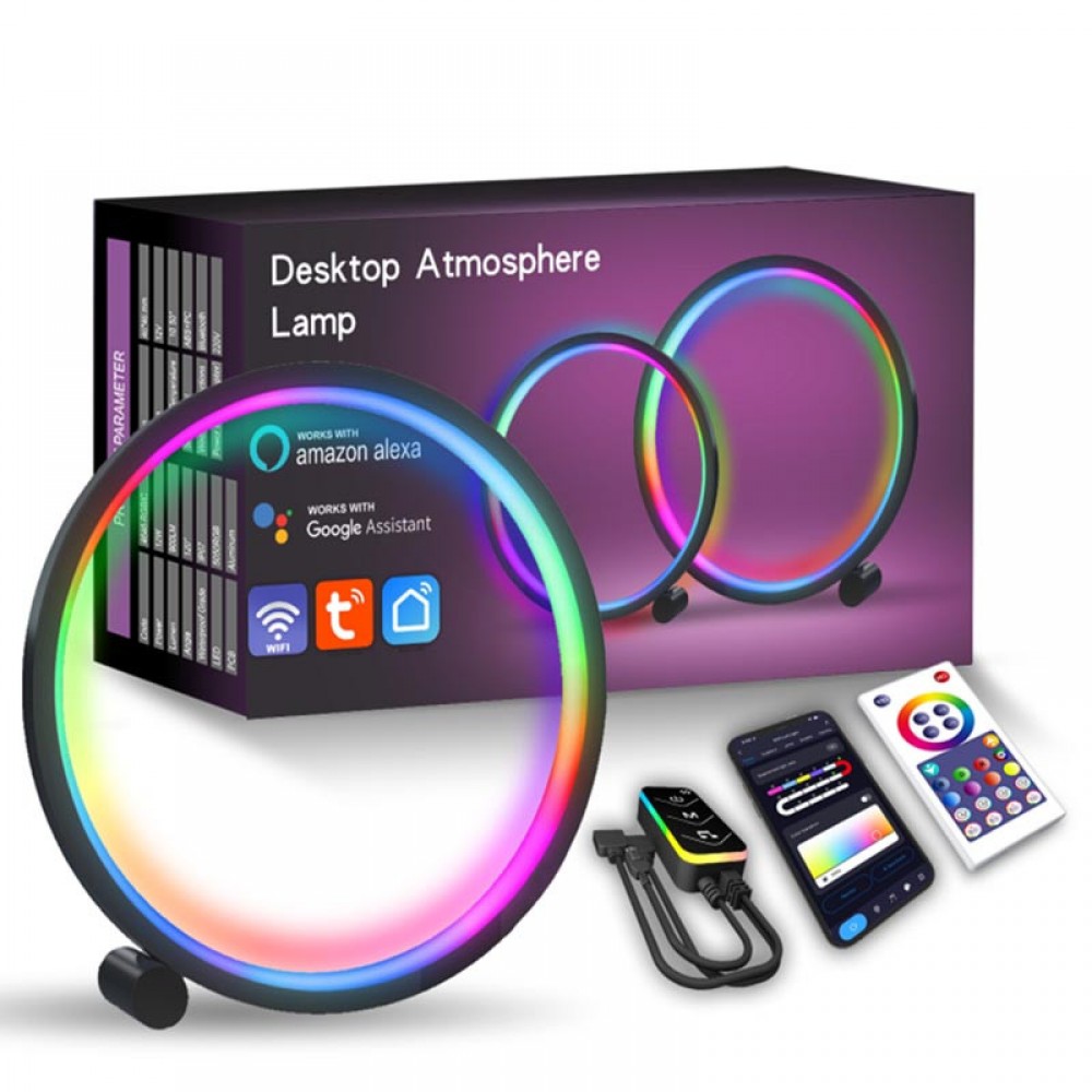 Настільна LED лампа RGB Intelligent circular atmosphere light Bluetooth USB with app Настільна LED лампа RGB Intelligent circular atmosphere light Bluetooth USB with app