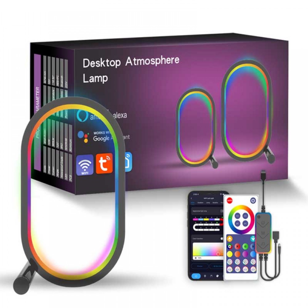 Настільна LED лампа RGB Smart desk oval lamp Bluetooth USB with app