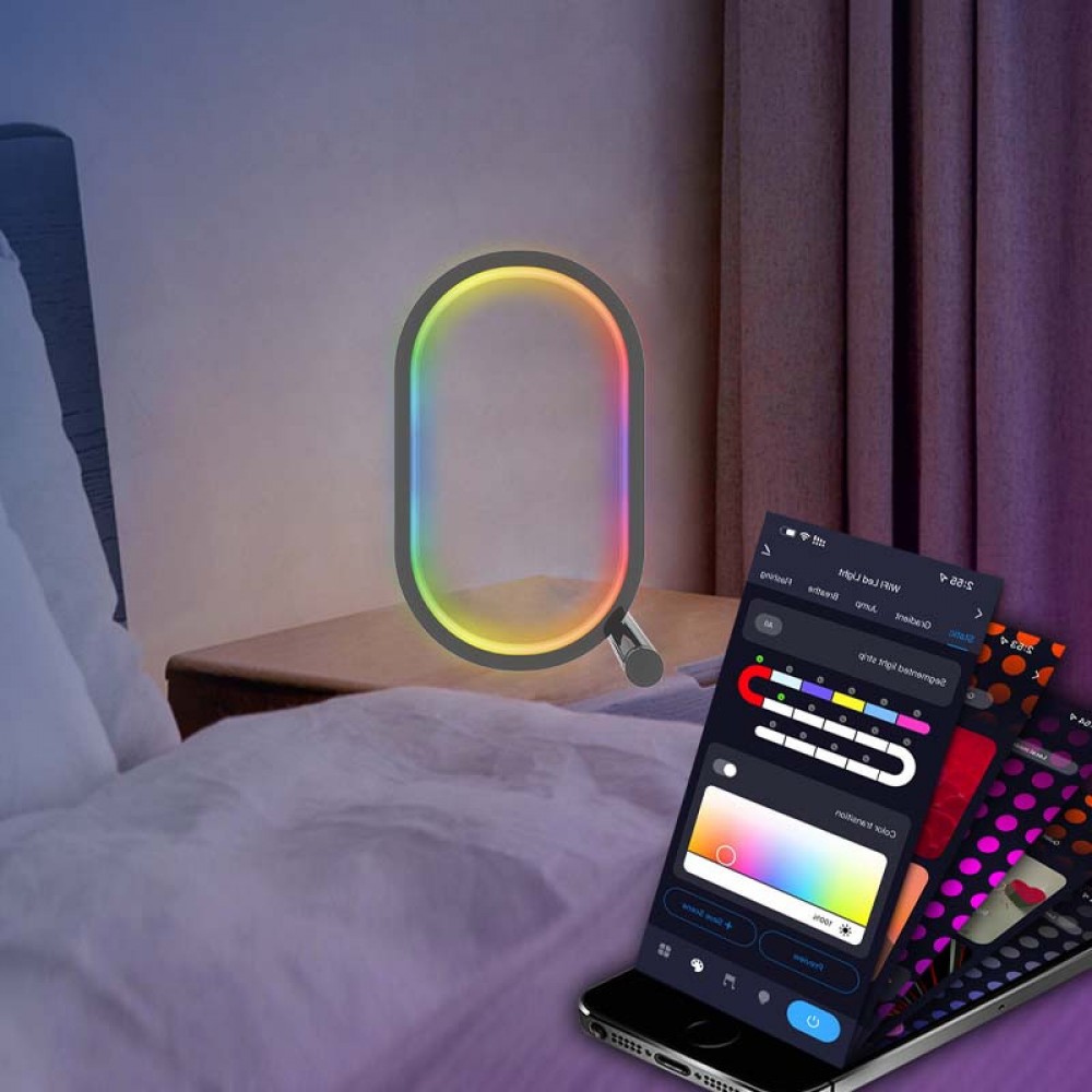 Настільна LED лампа RGB Smart desk oval lamp Bluetooth USB with app