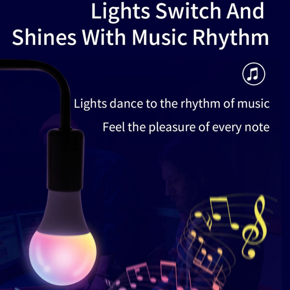 Світлодіодна RGB лампочка Smart bulb light 1 with Bluetooth E27 with app