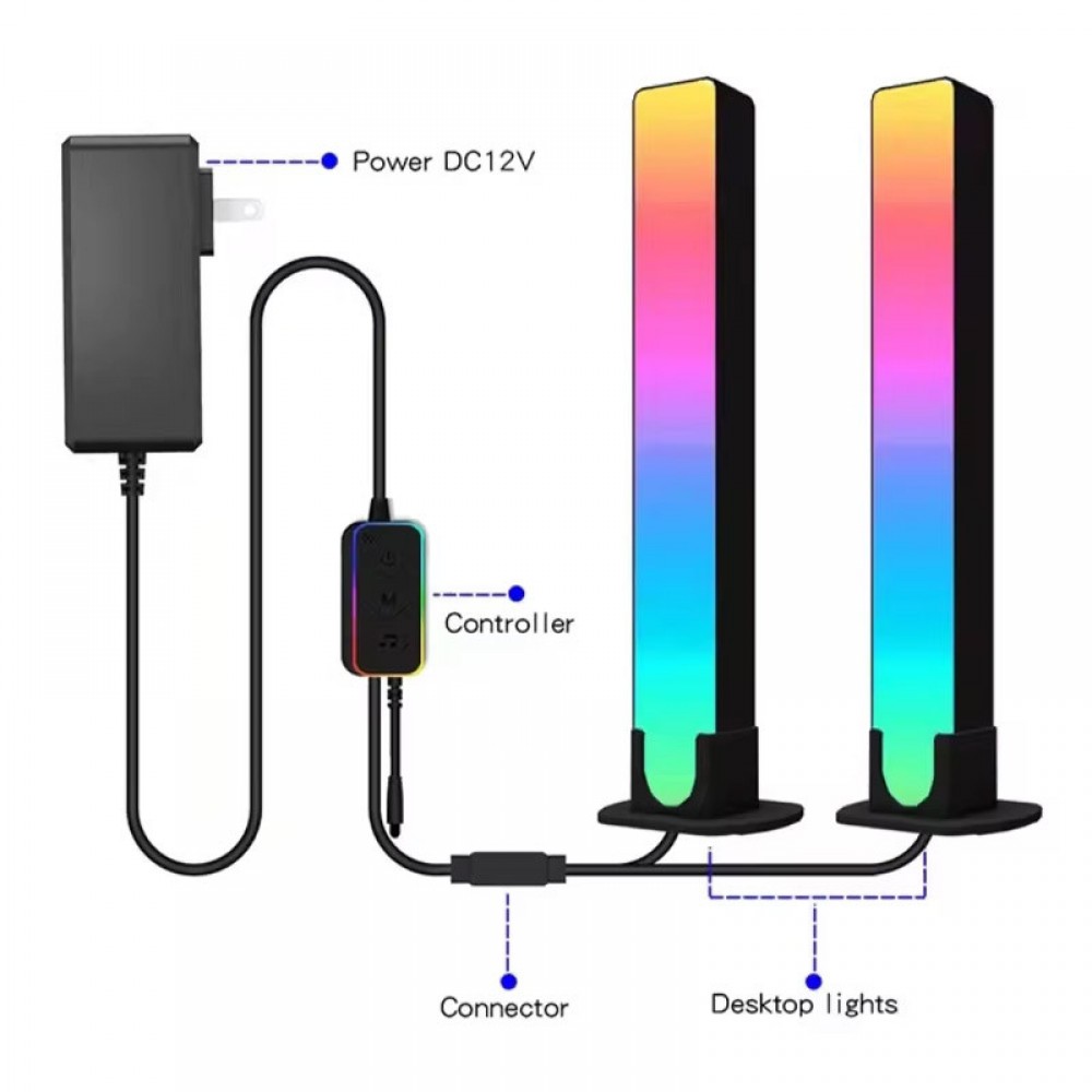 Настільна LED лампа RGB 12V Panel 3 Bluetooth dual pack EU plug with app