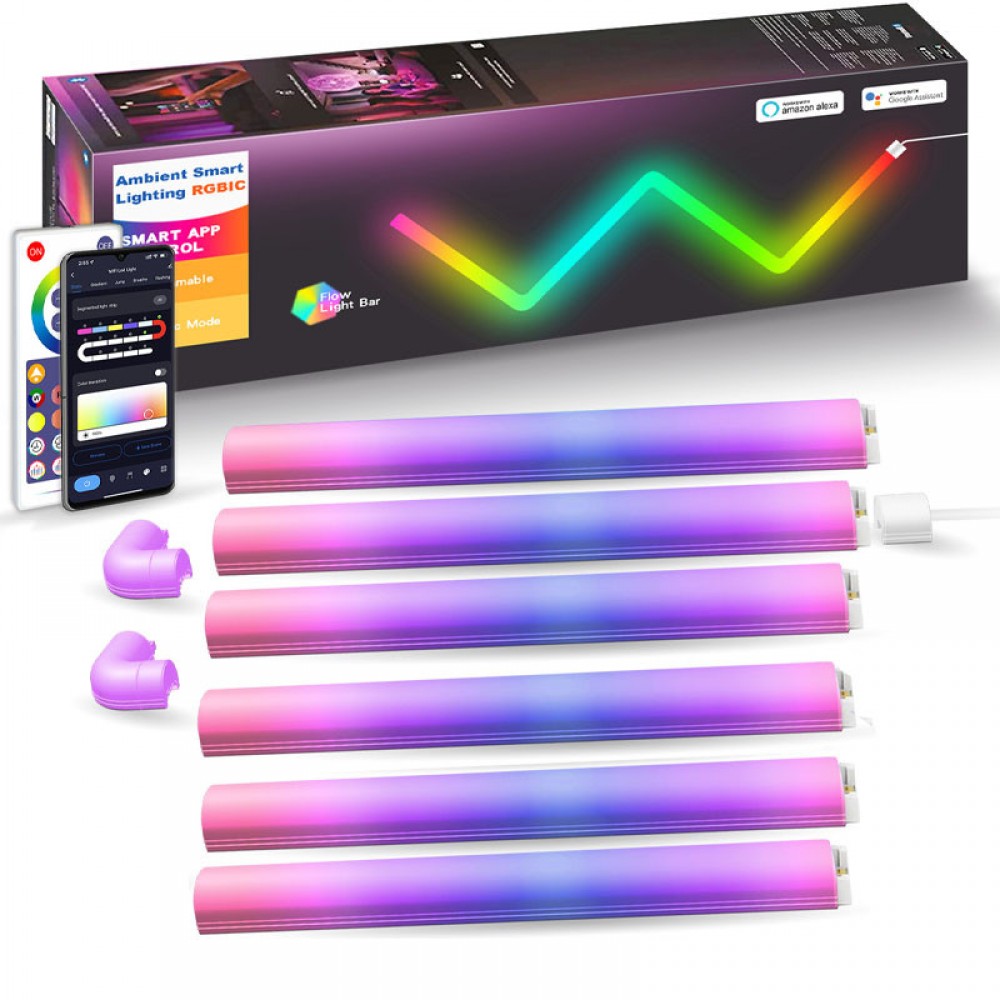 Настінний світильник Lines SAL-013B Bluetooth USB interface with app (6+2 pcs) Настінний світильник Lines SAL-013B Bluetooth USB interface with app (6+2 pcs)