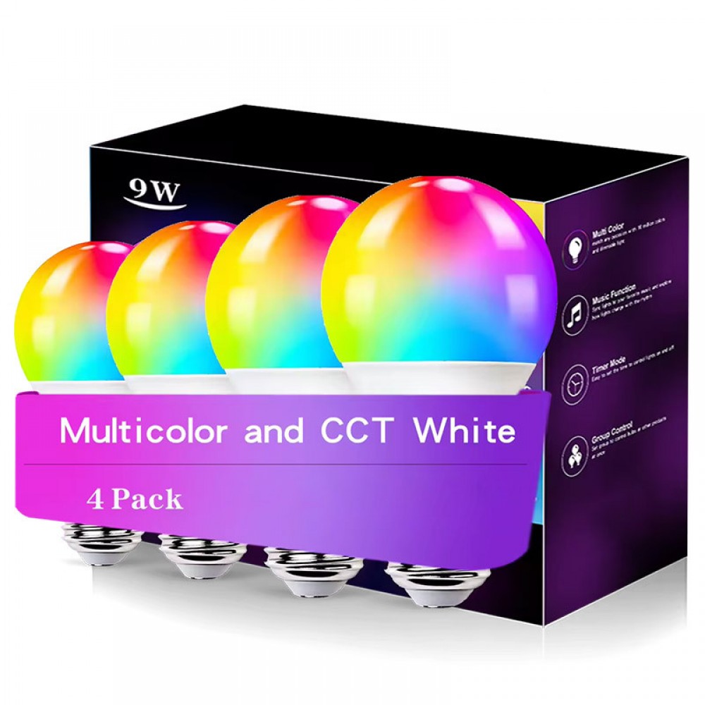 Світлодіодна RGB лампочка Smart bulb light 4pcs with Bluetooth E27 with app Світлодіодна RGB лампочка Smart bulb light 4pcs with Bluetooth E27 with app