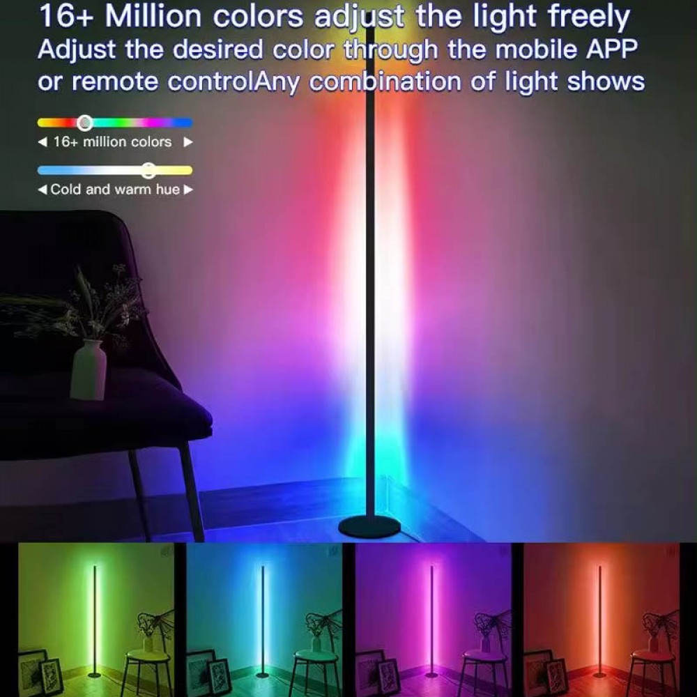 Підлогова кутова LED лампа RGB SAL-005B 120cm Bluetooth USB with app