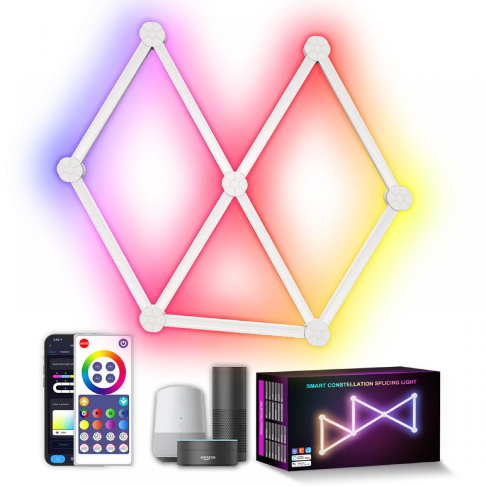 Модульный настінний світильник LED RGB 5V SAL-014B 9pcs Bluetooth USB with app Модульный настінний світильник LED RGB 5V SAL-014B 9pcs Bluetooth USB with app