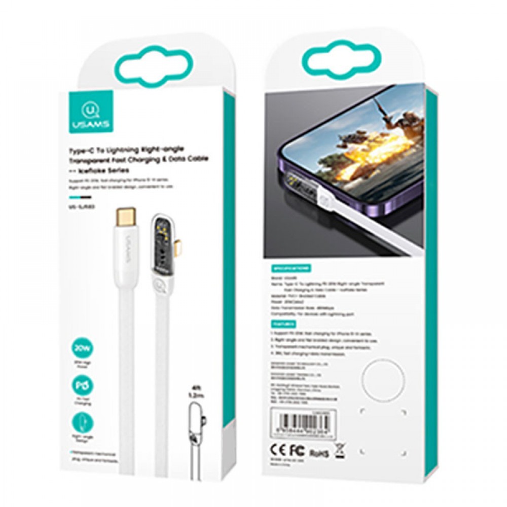 Дата кабель USAMS US-SJ583 Type-C to Lightning PD 20W Right-angle (1.2m) Дата кабель USAMS US-SJ583 Type-C to Lightning PD 20W Right-angle (1.2m)