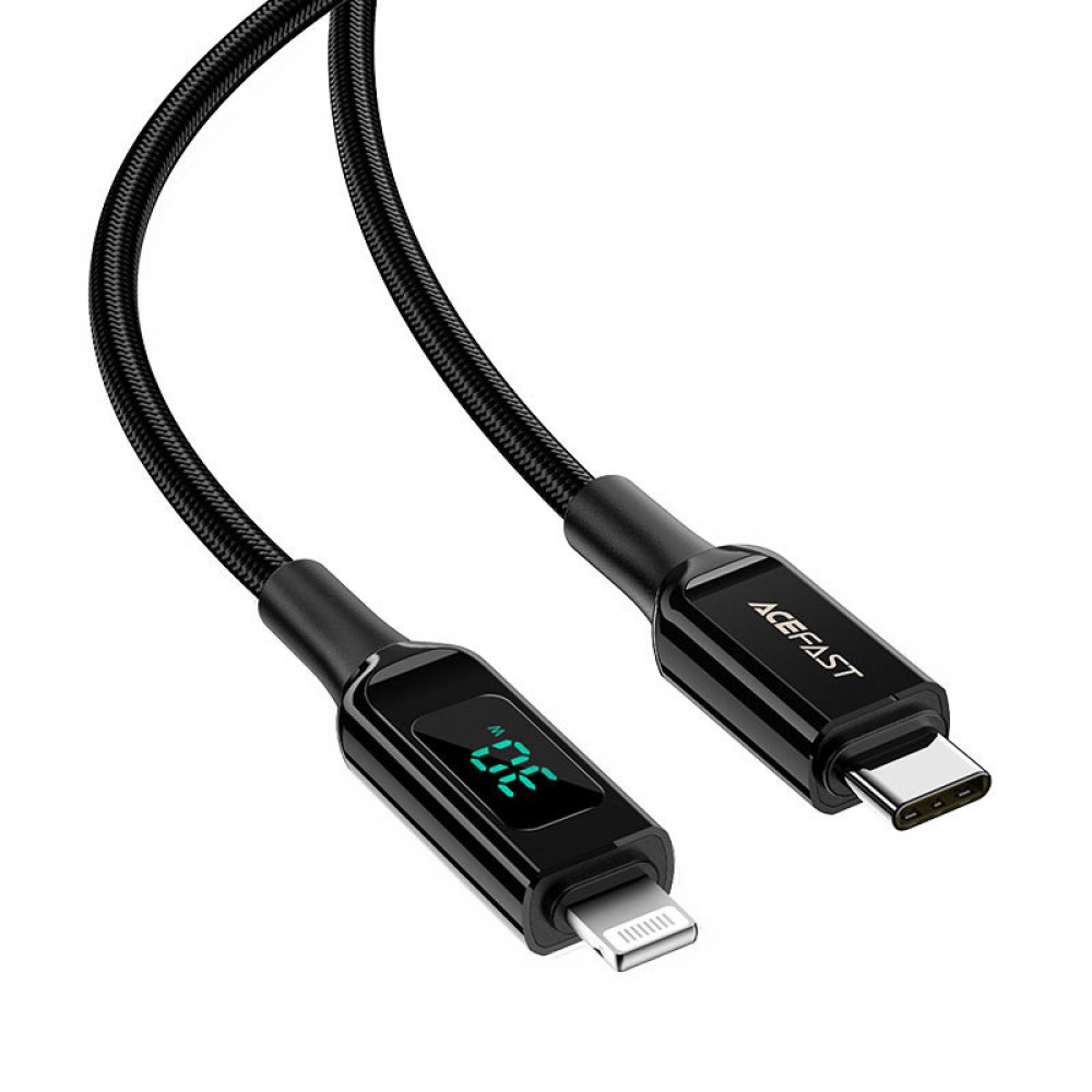 Дата кабель Acefast MFI C6-01 USB-C to Lightning zinc alloy digital display braided (1.2m)