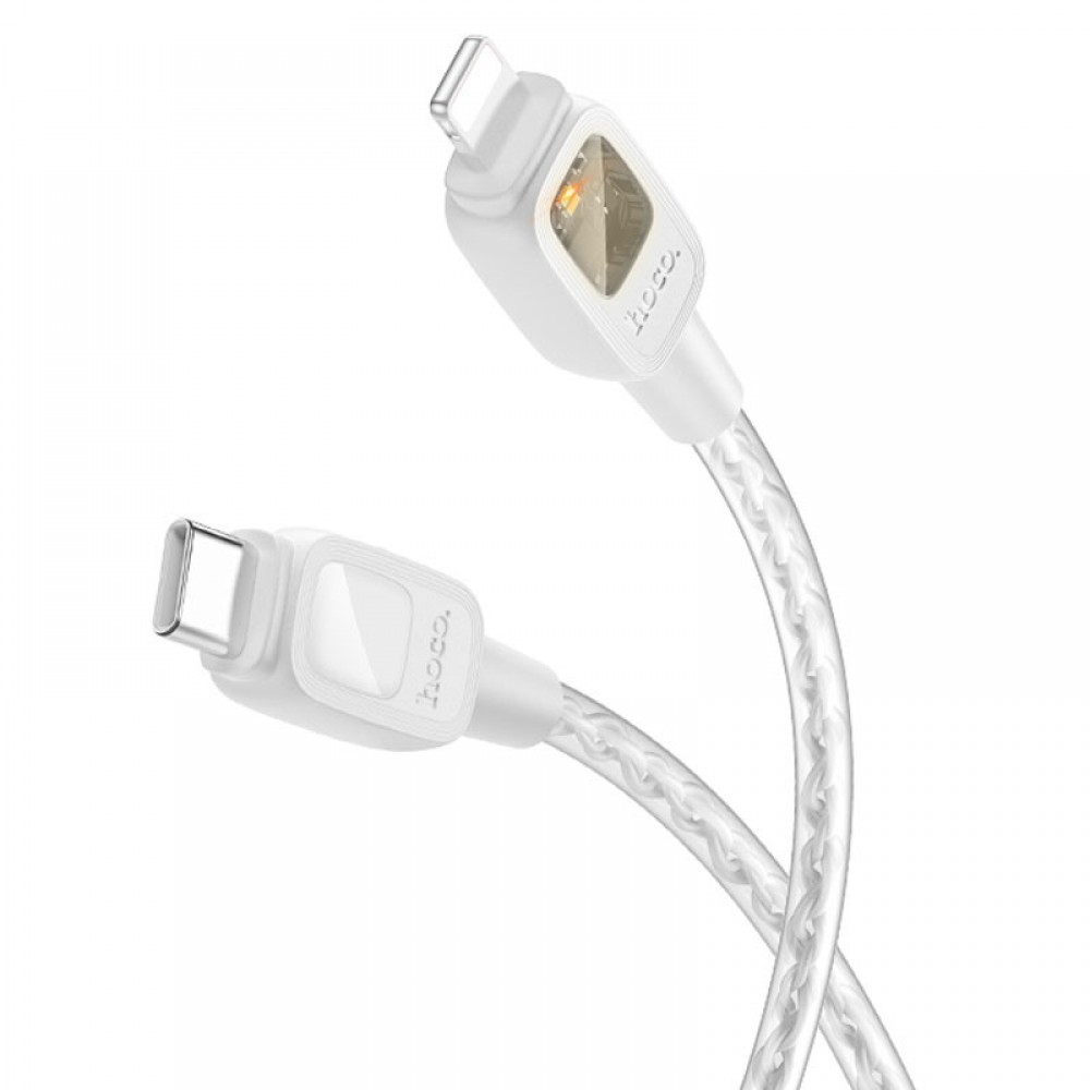 Дата кабель Hoco U124 Stone silicone power-off Type-C to Lightning (1.2m)