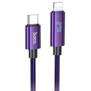 Дата кабель Hoco U125 Benefit 27W Type-C to Lightning with display (1.2m)