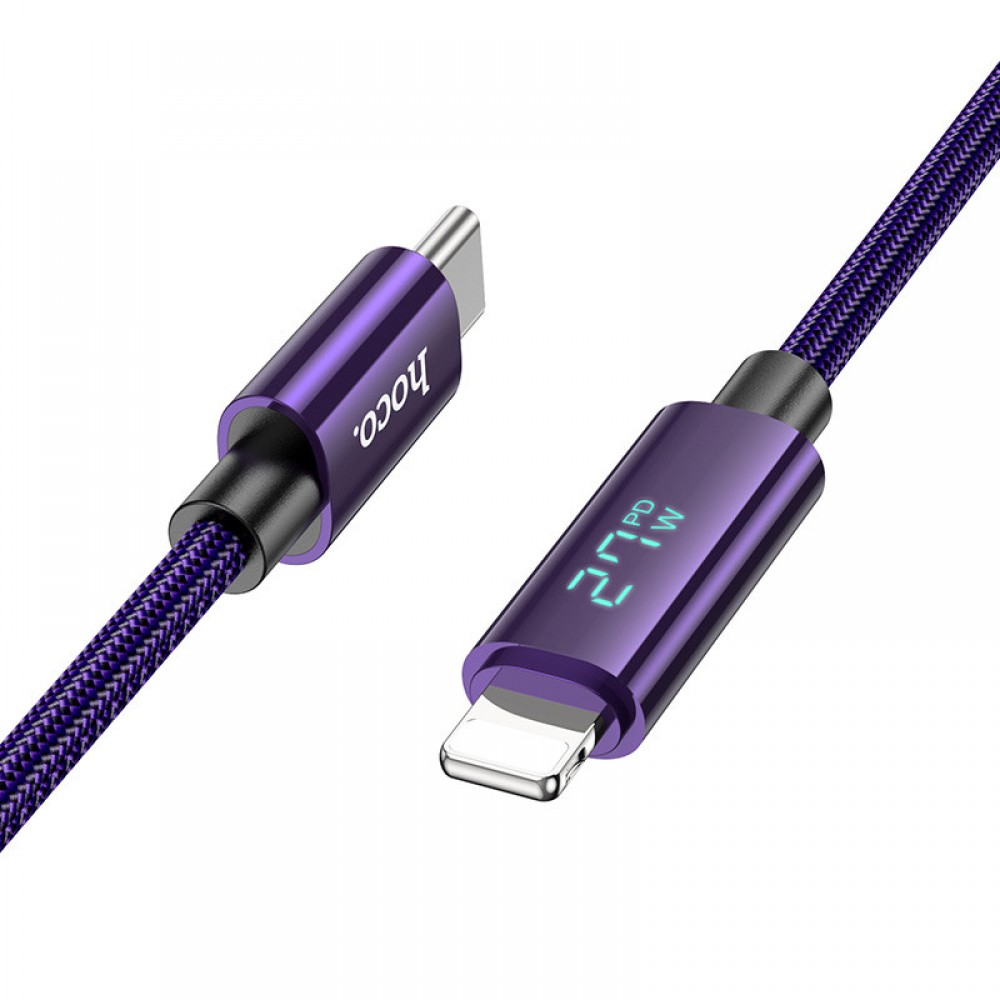 Дата кабель Hoco U125 Benefit 27W Type-C to Lightning with display (1.2m)