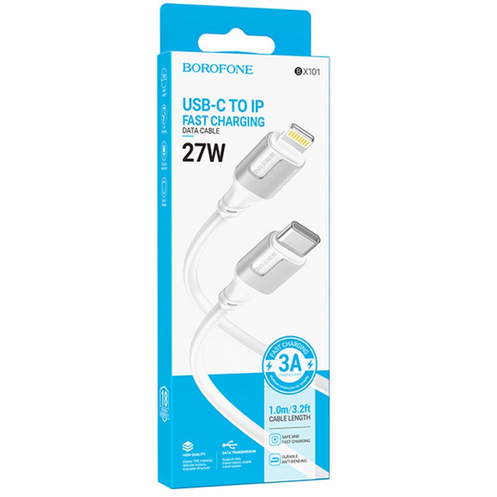 Дата кабель Borofone BX101 Creator 27W Type-C to Lightning (1m)