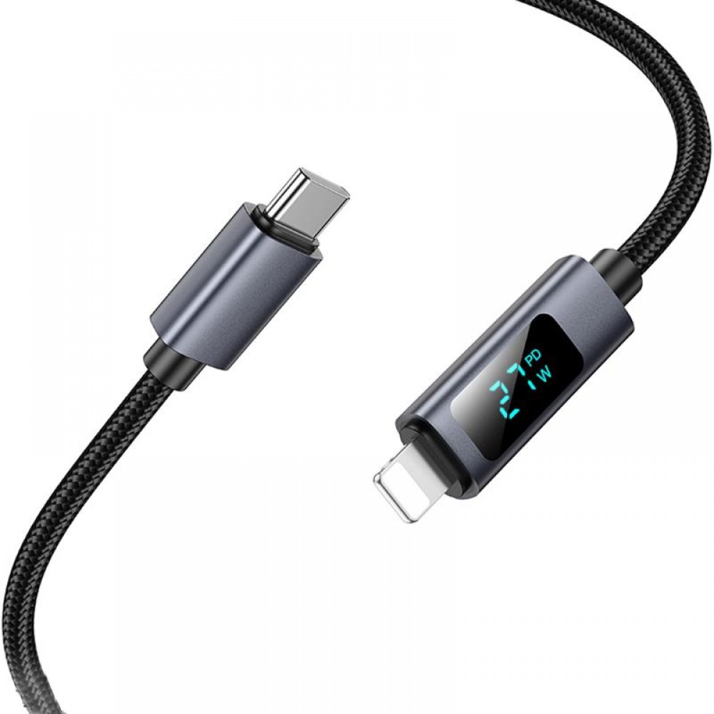 Дата кабель Hoco X112 Favor with display Type-C to Lightning 27W (1m) Дата кабель Hoco X112 Favor with display Type-C to Lightning 27W (1m)